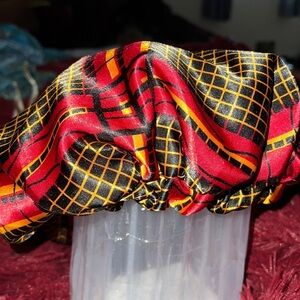 African printed satin lined hair  bonnet